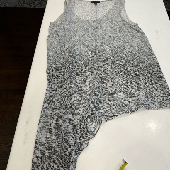 Eileen Fisher Sleeveless Silk asymmetric top Grey Draped Scoop Neck Size XS - Picture 10 of 11
